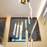 Modern Luxury Indoor Gold Large Round Stairwell Stair Lighting