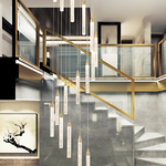 Modern Luxury Indoor Gold Large Round Stairwell Stair Lighting