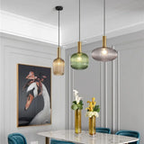 Nordic Vintage Colorful Glass Striped Chandelier
