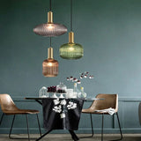 Nordic Vintage Colorful Glass Striped Chandelier